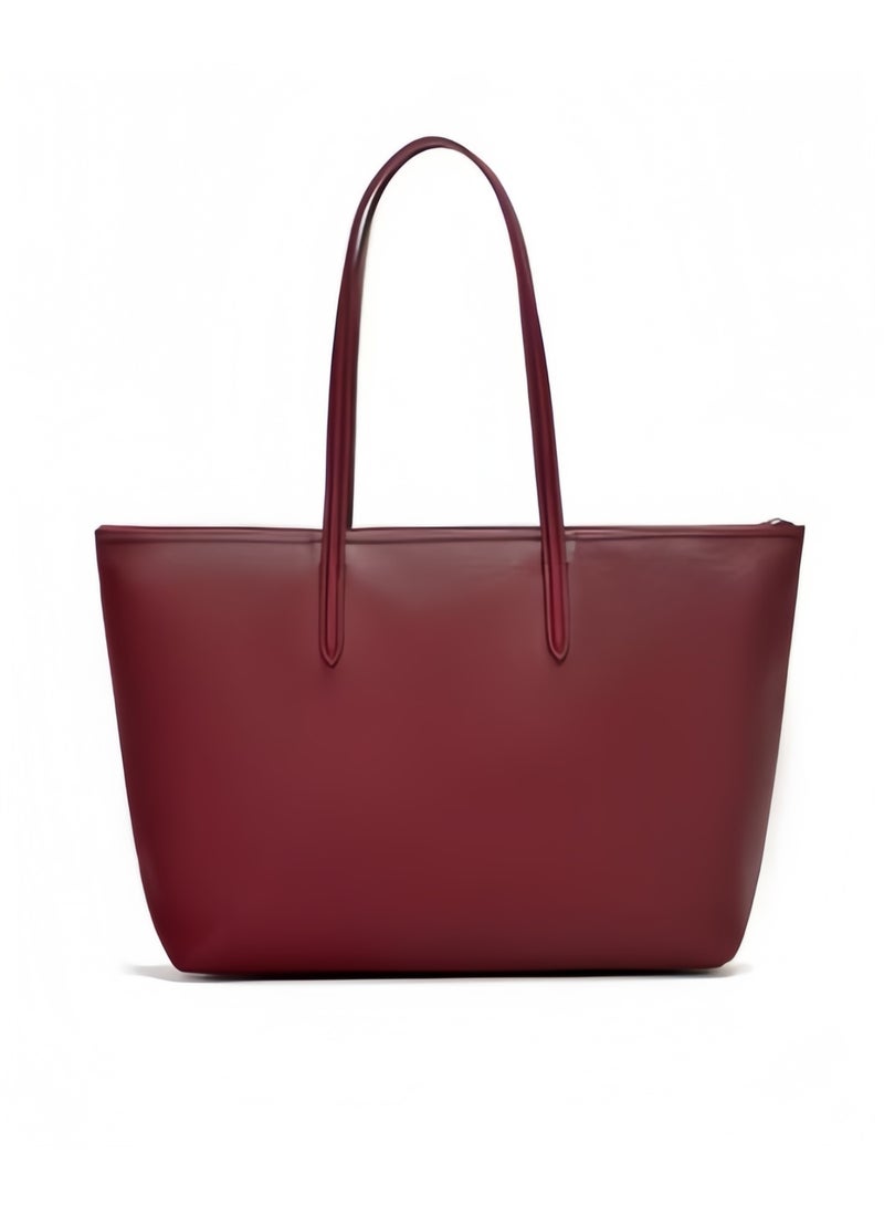 Lacoste Women's L12.12 Concept Fashion Versatile Large Capacity Large Size Zipper Handheld Shoulder Bag Tote Bag Large Claret 35cm * 30cm * 14cm - Image 3